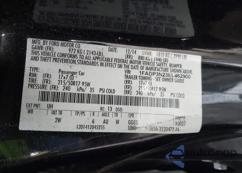 2014 Ford Focus Titanium z USA, uszkodzony, nr VIN 1FADP3N23EL462900